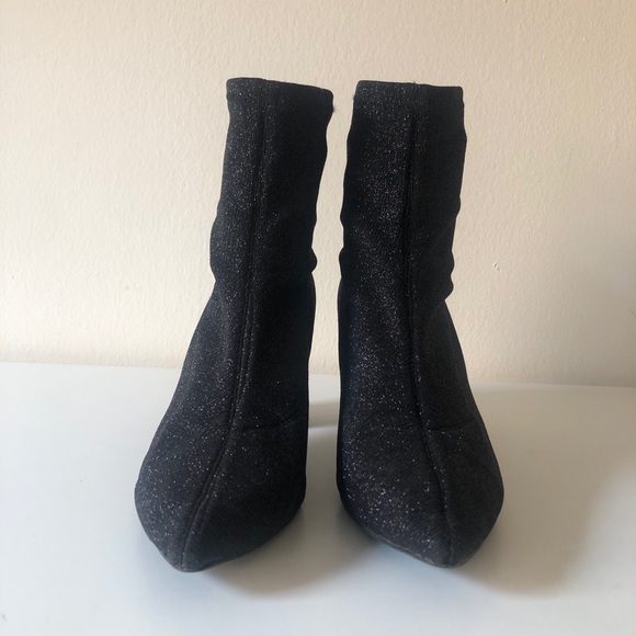 Glittered Socks Heeled Booties - Picture 2 of 3